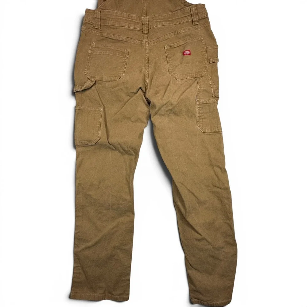 Dickies Overalls Mens 30x30 Brown Duck Canvas Double Knee Bib Workwear Dungarees - Picture 10 of 12